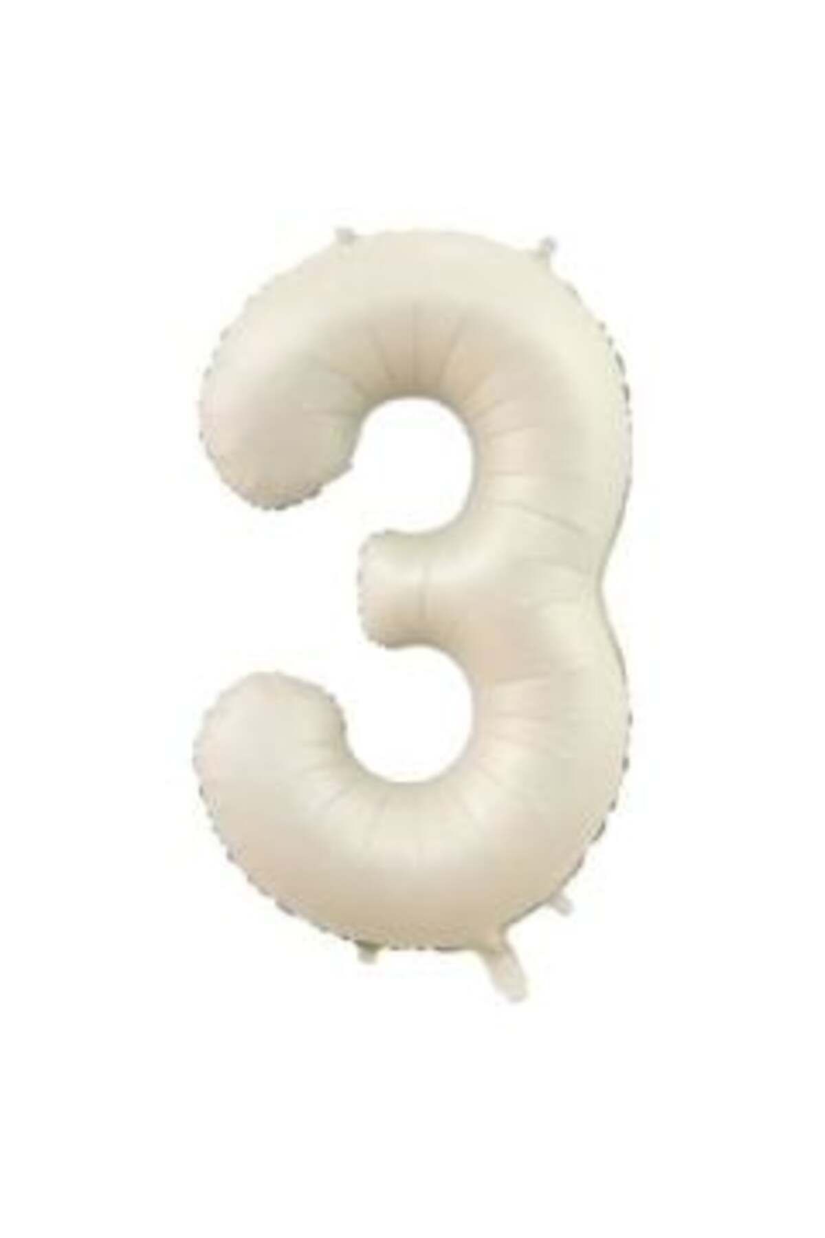 34 Inç 76 Cm Krem Folyo Rakam Balon 3