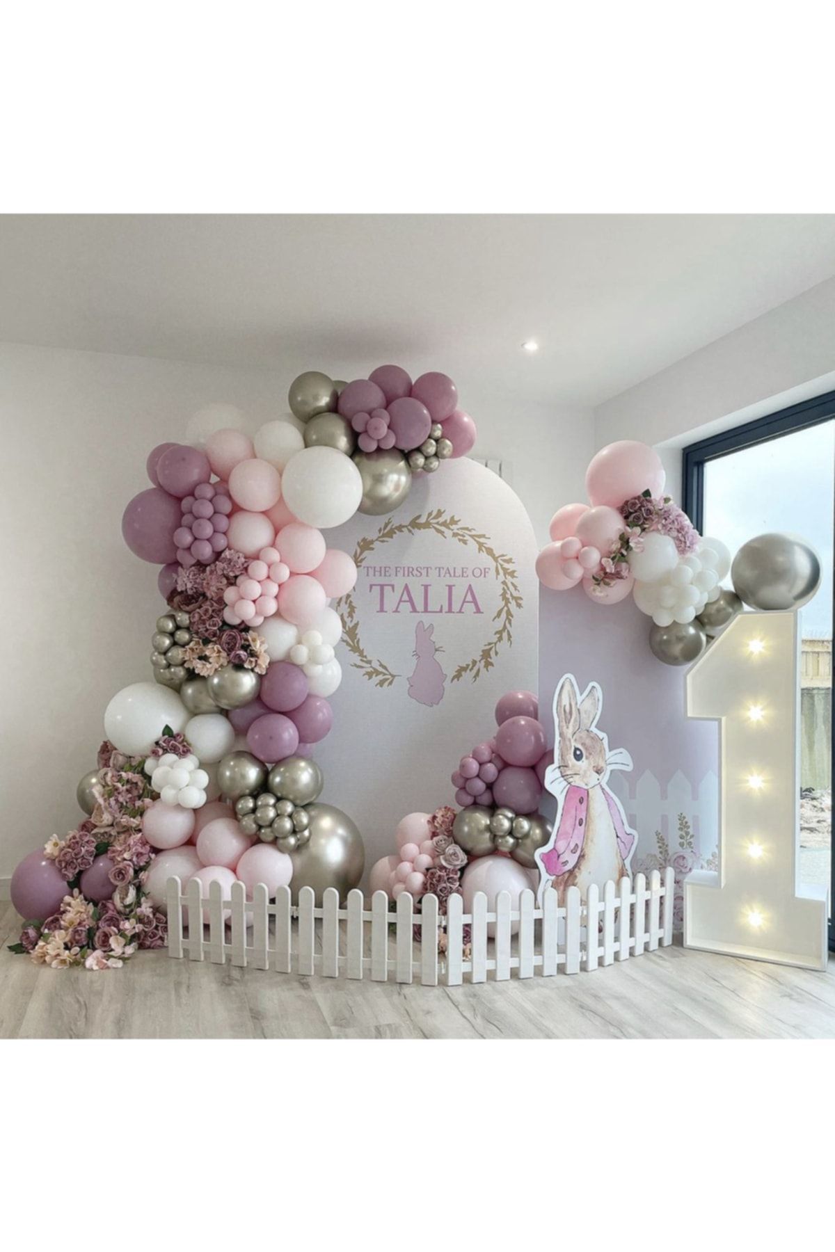 Krom Beyaz Altın Toz Pembe Makaron Pembe Ve Beyaz Balon Zinciri 100 Adet