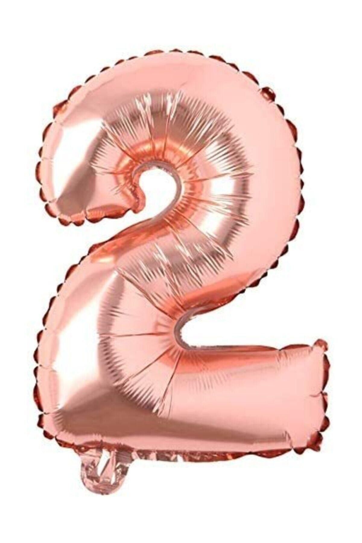 40 Inç 100 Cm Rose Gold Folyo Rakam Balon 2