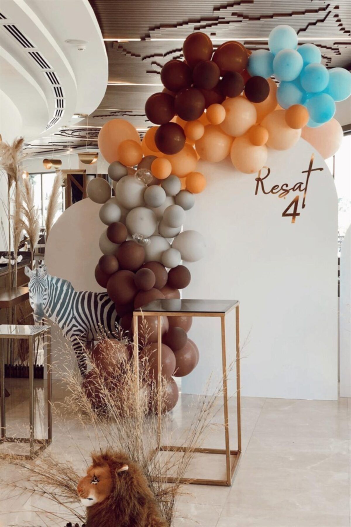 Safari Temalı Soft Renkler Zincir Balon 5 M