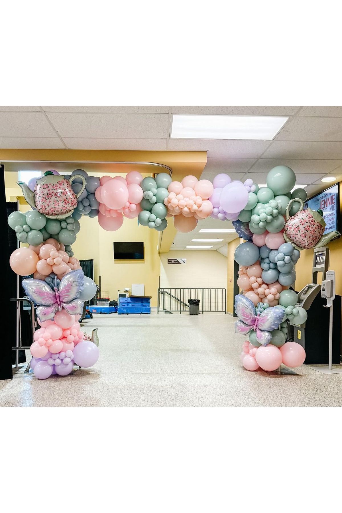 Makaron Pembe Lila Kış Yeşili Fırtına Mavisi ve Somon Balon Zinciri 100 Adet