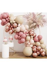 Retro Rosewood Pink Blush Balon Zinciri 100 Adet