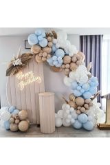 Makaron Mavi Fındıkve Beyaz Balon Zinciri 100 Adet