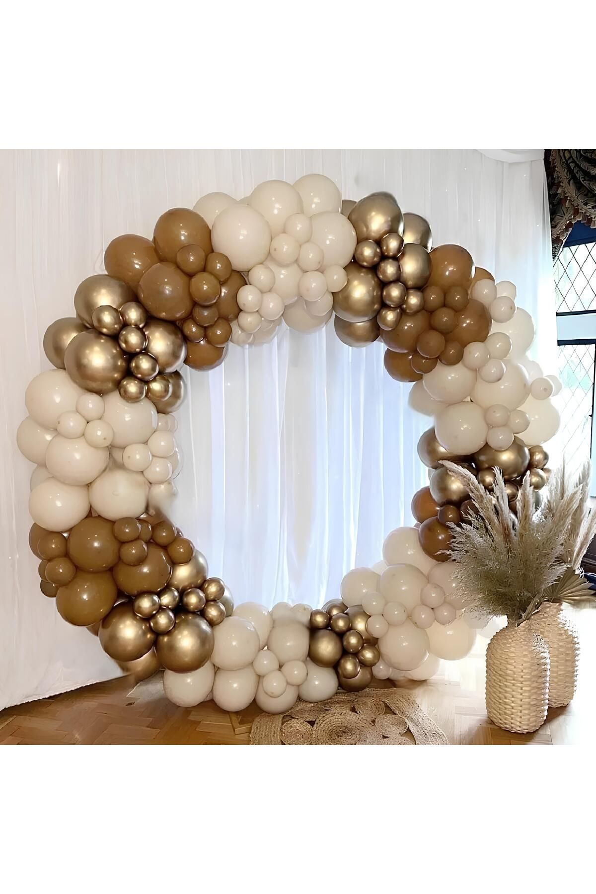 Krom Gold Karamel ve Deniz Kumu Balon Zinciri 100 Adet