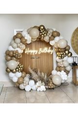 Krom Gold Karamel ve Deniz Kumu Beyaz Balon Zinciri 100 Adet