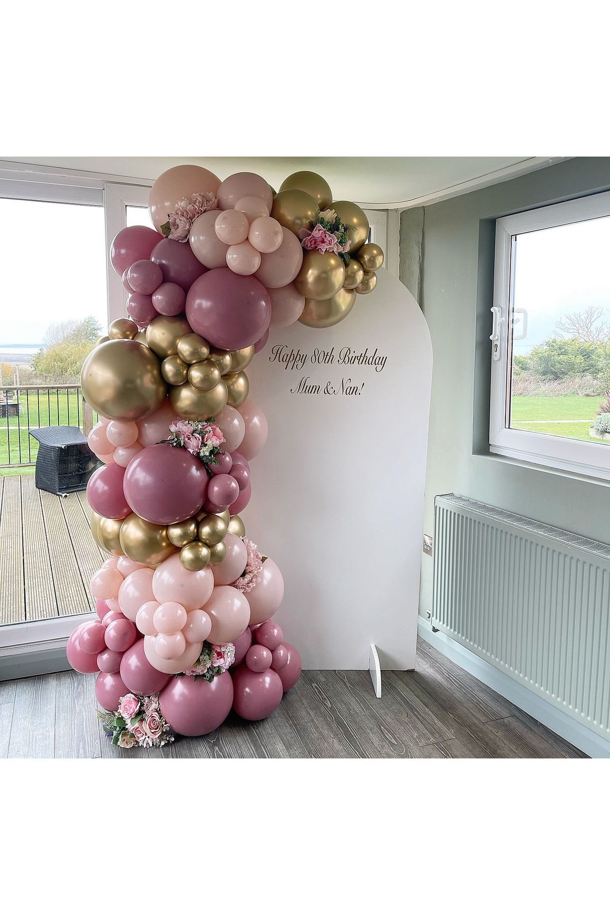 Krom Gold Yaban Çileği ve Pink Blush Balon Zinciri 100 Adet