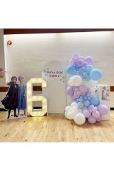 Makaron Lila Mavi ve Beyaz Balon Zinciri 100 Adet