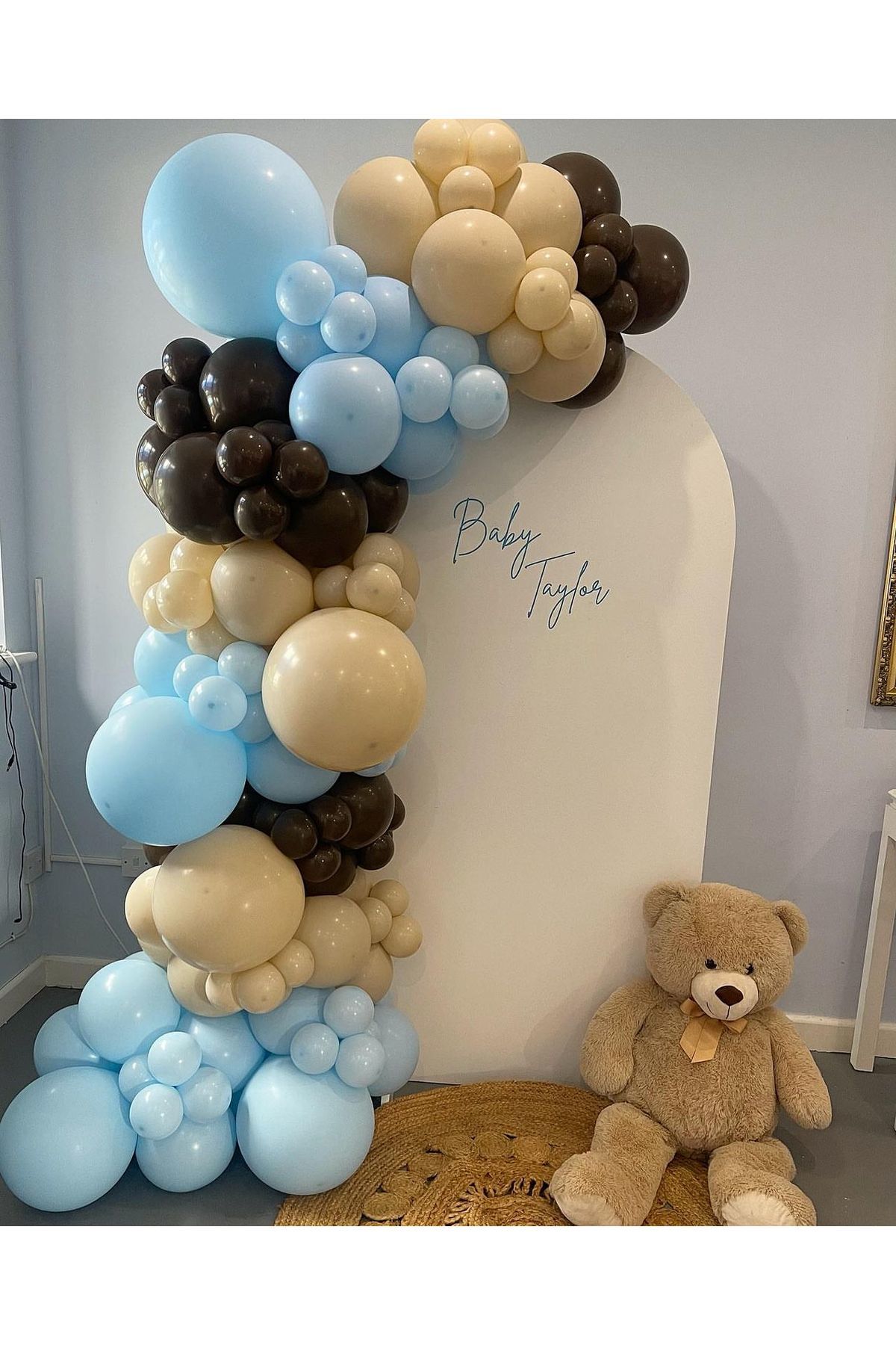 Çikolata  Kahve Makaron Mavi ve Sütlü Kahve Balon Zinciri 100 Adet