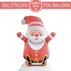Ayaklı Küçük Oturan Noel Baba Folyo Balon 8484