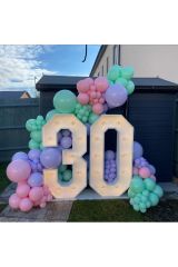 Makaron Lila Mint ve Pembe Balon Zinciri 100 Adet