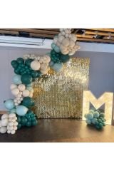Retro Adaçayı Deniz Kumu ve Kış Yeşili Balon Zinciri 100 Adet