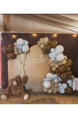 Makaron Baby Blue Karamel ve Fındık Balon Zinciri 100 Adet