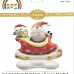 Ayaklı Kızaklı Noel Baba Folyo Balon  3236