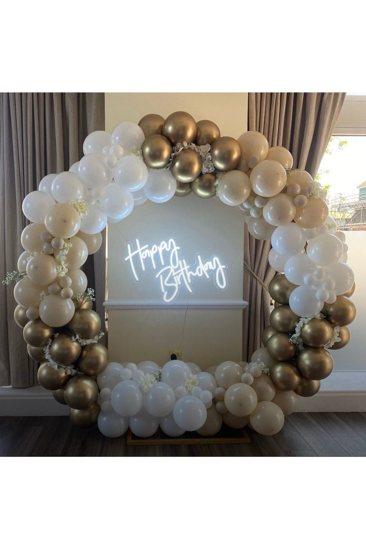 Krom Gold Sütlü Kahve Ve Beyaz Balon Zinciri 100 Adet