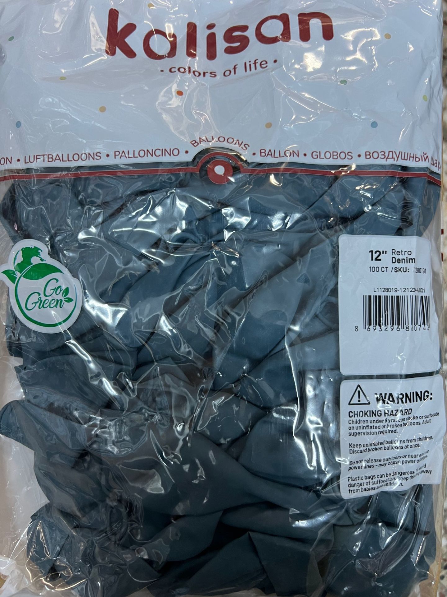 12'' Retro Balon Denim 100’lü
