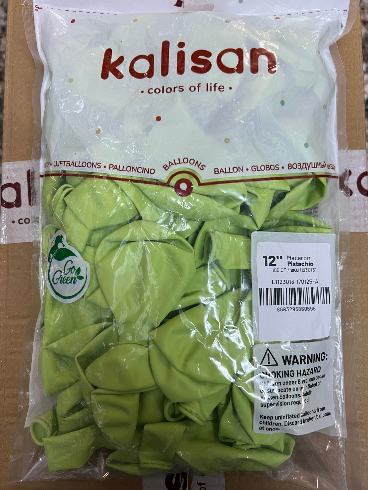 12'' Makaron Balon Pistachio 100’lü