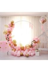 Pembe Makaron Zincir Balon Seti