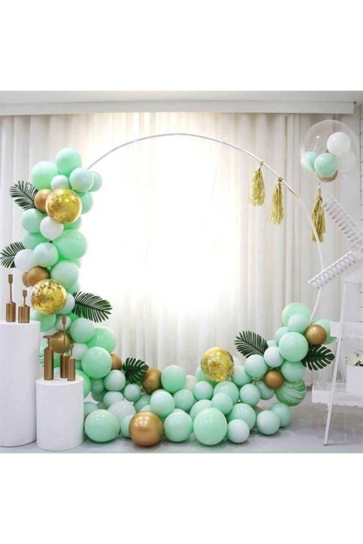 Mint Yeşili Makaron Zincir Balon Seti