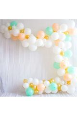 Beyaz Somon Yeşil Makaron Zincir Balon Seti
