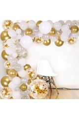 Gold Beyaz Krom Zincir Balon Setleri
