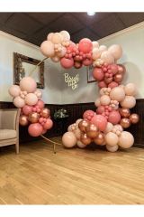 Krom Rose Gold Pastel Clay Pink ve Pink Blush  Balon Zinciri 100 Adet