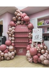 Krom Rose Gold Retro Rosewood ve Pink Blush Balon Zinciri 100 Adet