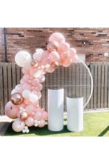 Pastel Soft Makaron Pembe Balon Zinciri 100 Adet