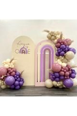 Retro Lavanta Rosewood ve Deniz Kumu Balon Zinciri 100 Adet