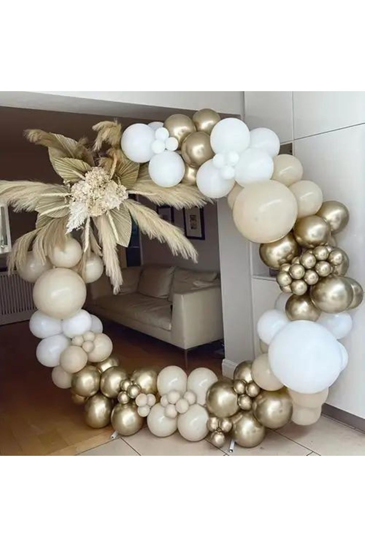 Krom Gold Deniz Kumu ve Beyaz Balon Zinciri 100 Adet