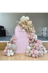Krom Rose Gold Pink Blush ve Deniz Kumu Balon Zinciri 100 Adet