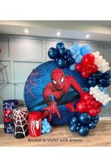 Pastel Gece Mavisi Kırmızı Makaron Mavi ve Beyaz Balon Zinciri 100 Adet