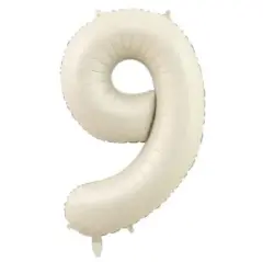 34 Inç 76 Cm Krem Folyo Rakam Balon 9