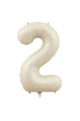 2 Rakam 34 Inc Krem Bej Renk Folyo Sayı Balon 76 Cm