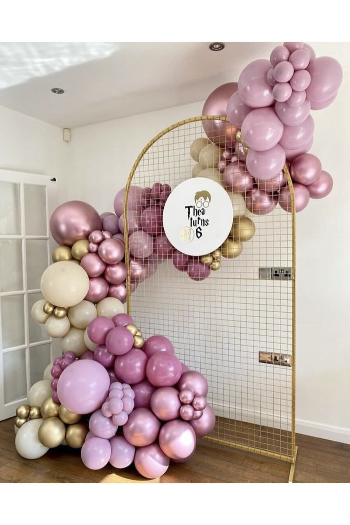 Retro Toz Pembe Gold Pembe Krom Balon Zinciri 00 Adet
