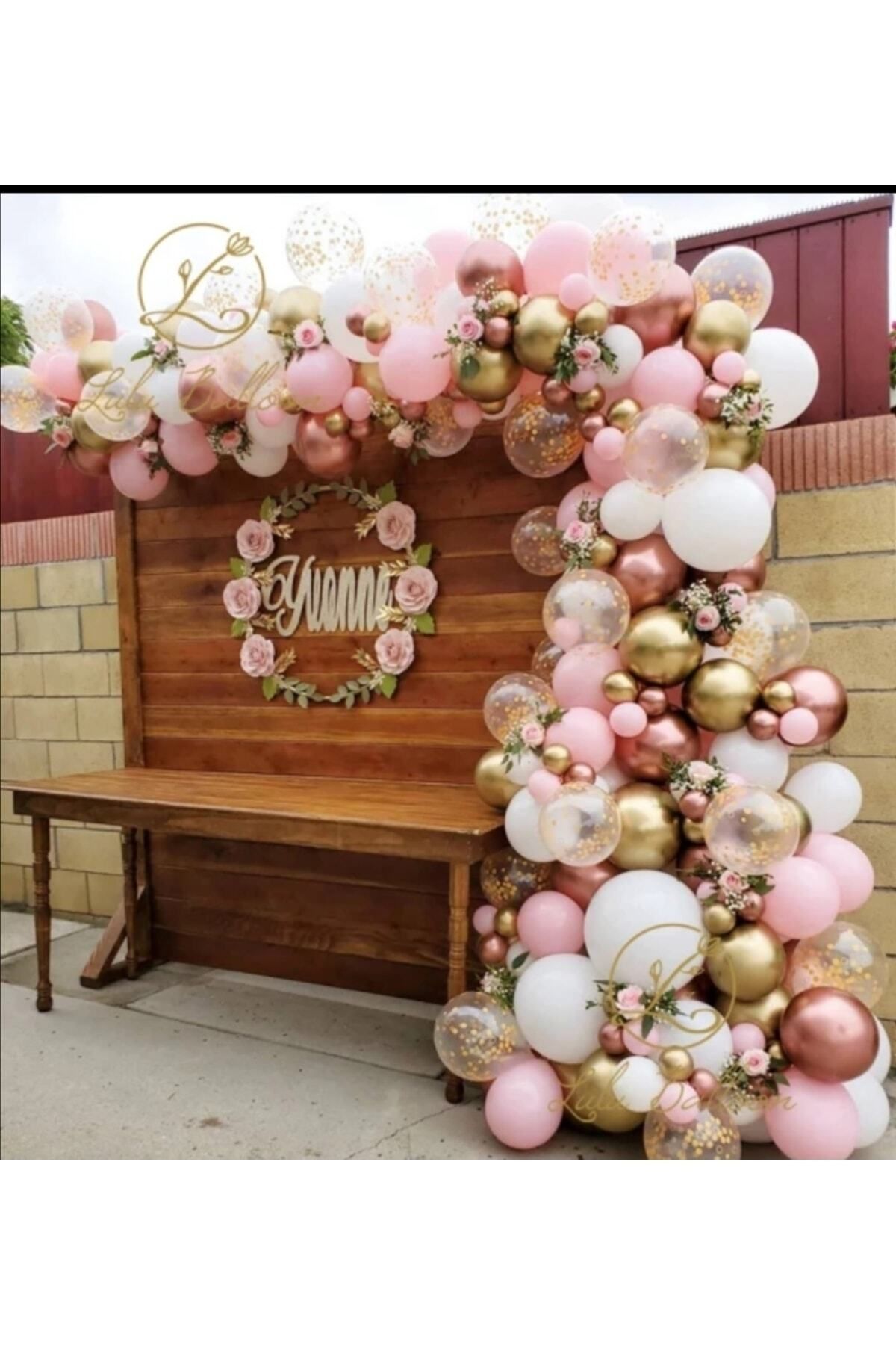 Makaron Pembe Beyaz Gold Rosegold Krom Balon Zinciri 100 Adet