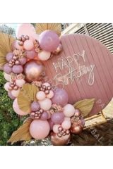 Makaron Pembe Toz Pembe Rosegold Krom Balon Zinciri 100 Adet