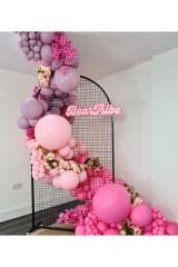 Retro Toz Pembe Makaron Pembe Fuşya Balon Zinciri 100 Adet