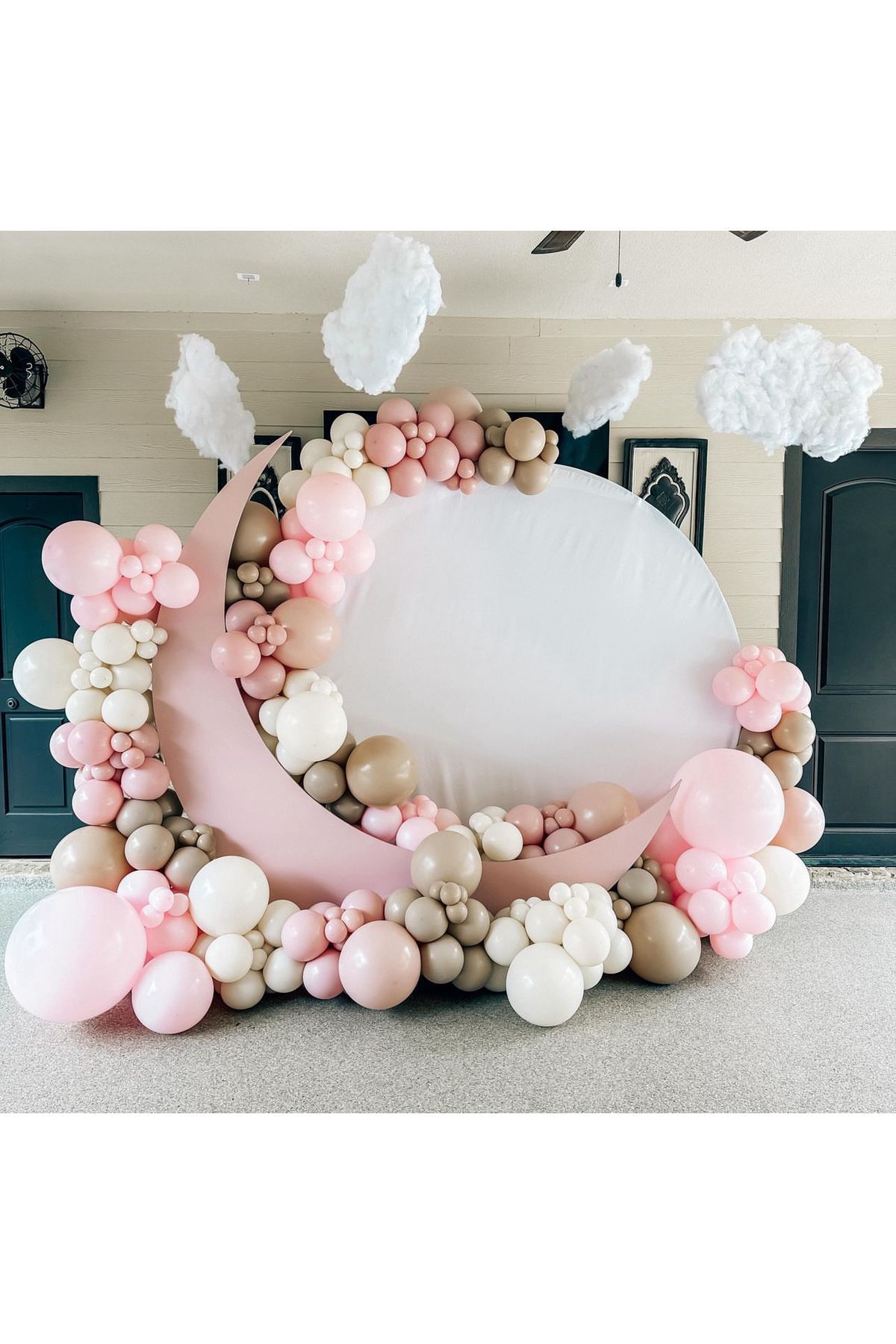 Makaron Pembe Beyaz ve Fındık Balon Zinciri 100 Adet