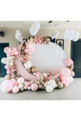 Makaron Pembe Beyaz ve Fındık Balon Zinciri 100 Adet