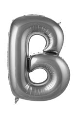 34 Inç 76 Cm Gümüş Folyo Harf Balon B