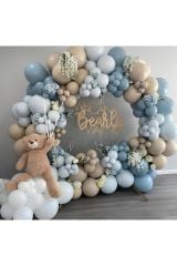 Retro Derin Okyanus Deniz Kumu ve Fırtına Mavisi Balon Zinciri 100 Adet