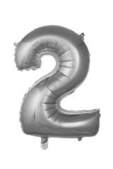 34 Inç 76 Cm Gümüş Folyo Rakam Balon 2
