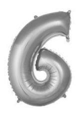 34 Inç 76 Cm Gümüş Folyo Rakam Balon 6