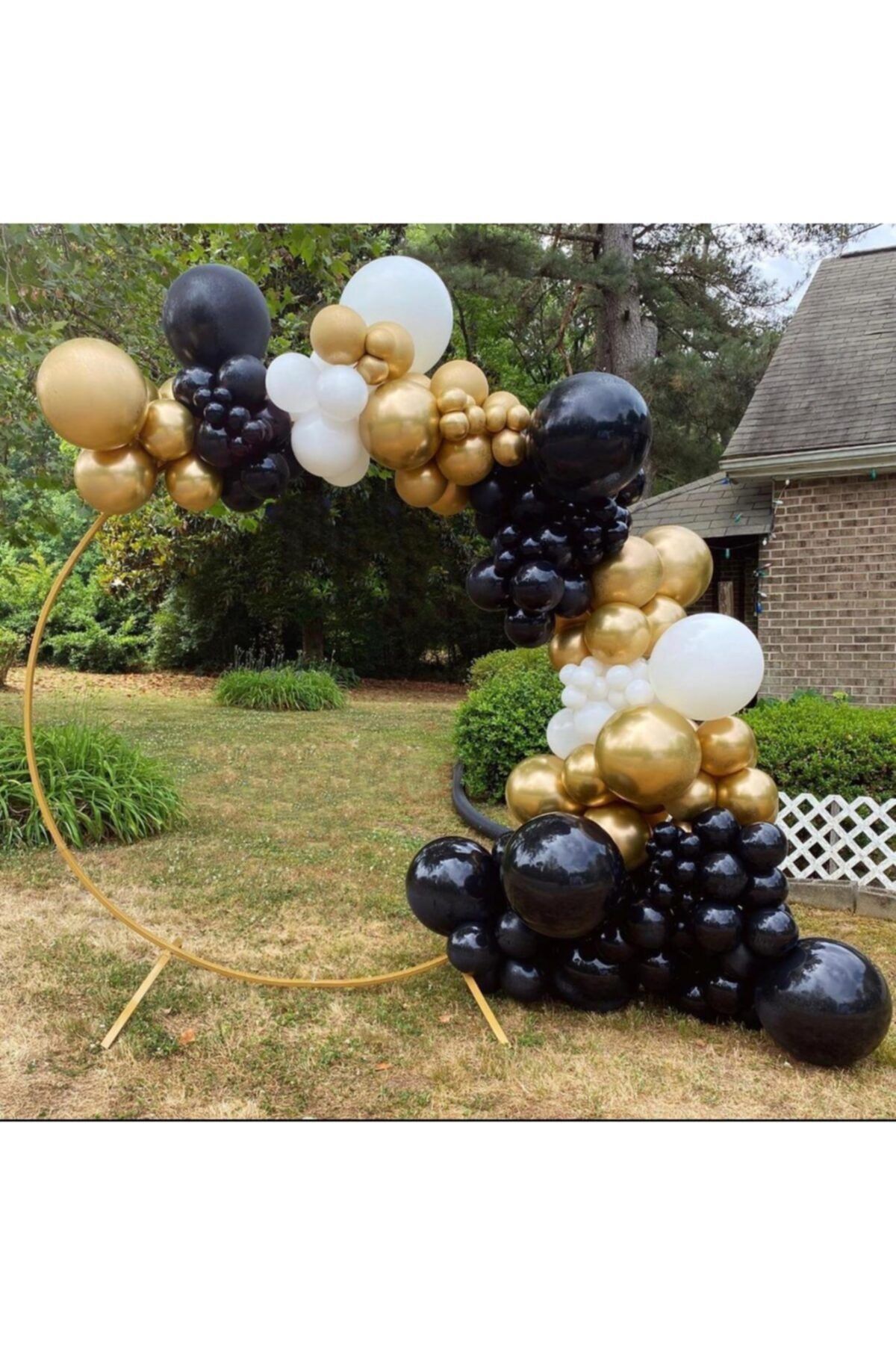 Krom Gold Siyah Beyaz Balon Zinciri 100 Adet
