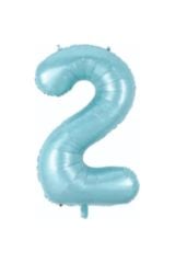34 Inç 76 Cm Mavi Folyo Rakam Balon 2