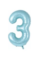 34 Inç 76 Cm Mavi Folyo Rakam Balon 3