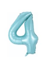 34 Inç 76 Cm Mavi Folyo Rakam Balon 4