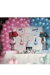 Cinsiyet Belirleme Balon Zinciri Metalik Pembe Mavi