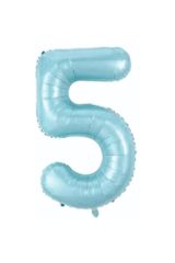 34 Inç 76 Cm Mavi Folyo Rakam Balon 5