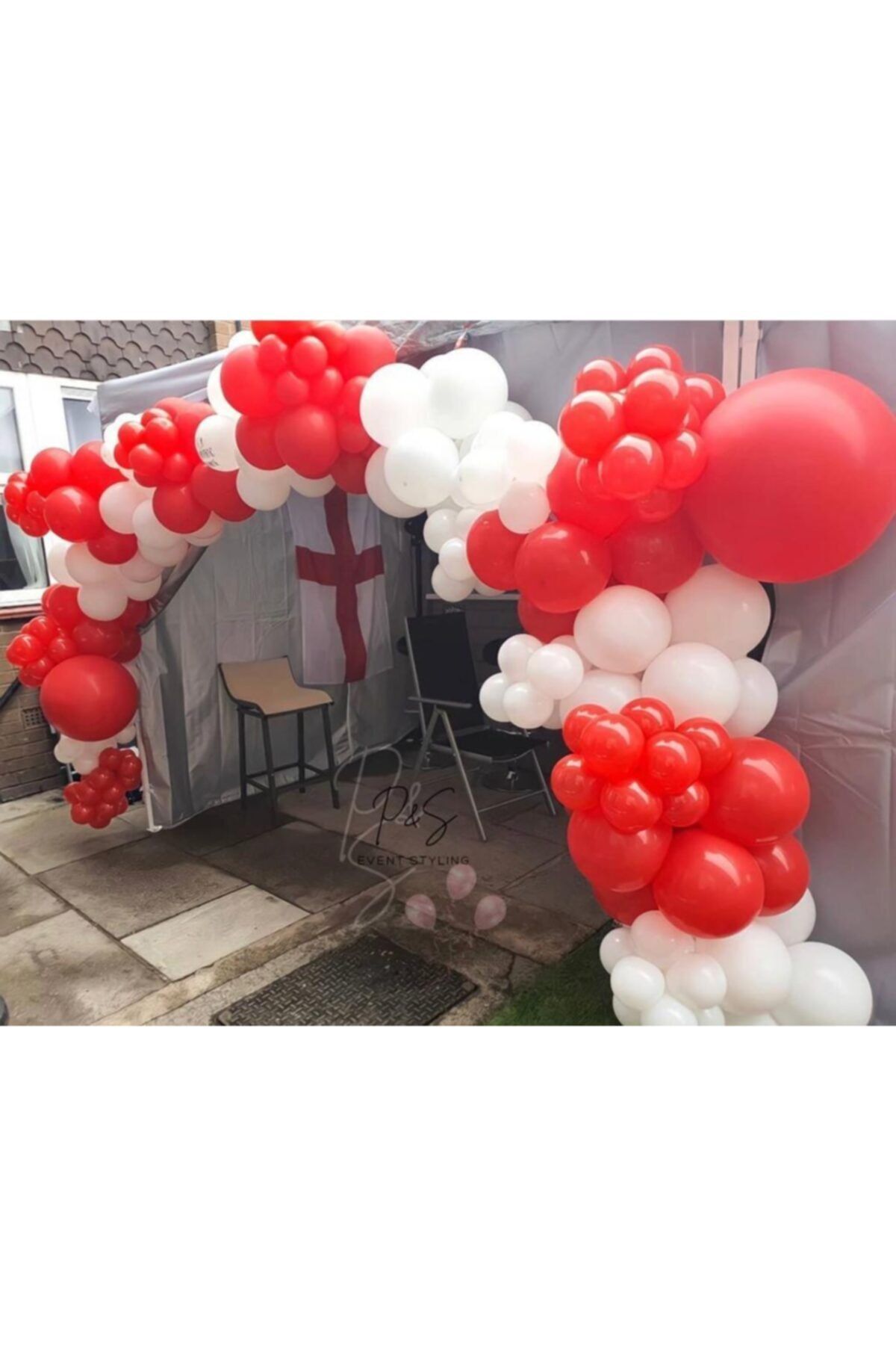 Pastel Kırmızı Beyaz Balon Zinciri 100 Adet